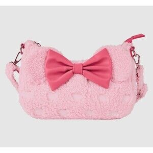 Loungefly Minnie Mouse Hearts Strawberry Scented Sherpa Crossbody Bag